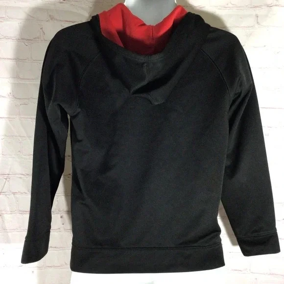 The North Face Black and Red Full Zip Hoodie - Size Large (14-16) - Picture 4 of 8